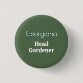 Badge Rond 2,50 Cm Chef Gardener Nom personnalisé Funny Gardening (Devant)