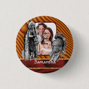 Badge Rond 2,50 Cm Chefs amérindiens