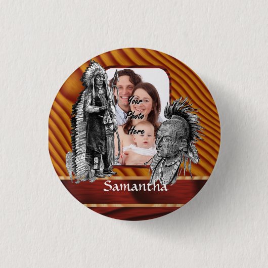 Badge Rond 2,50 Cm Chefs amérindiens (Devant)
