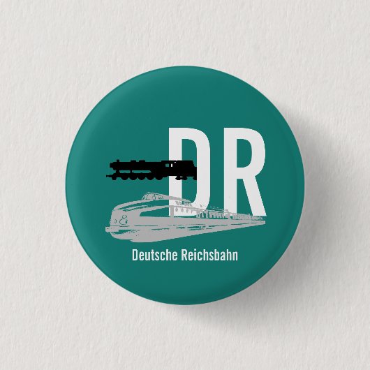 Badge Rond 2,50 Cm Chemin de fer DDR (Devant)