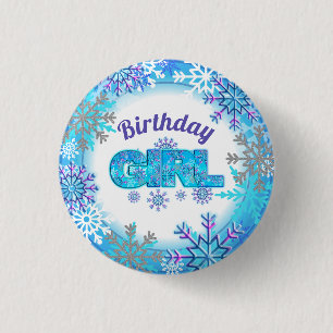 Badge Rond 2,50 Cm Chemise gelée pour l'anniversaire de neige