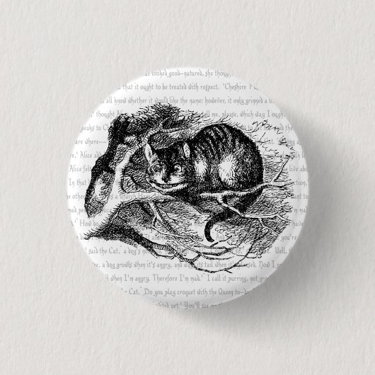 Badge Rond 2,50 Cm Cheshire Cat (Devant)
