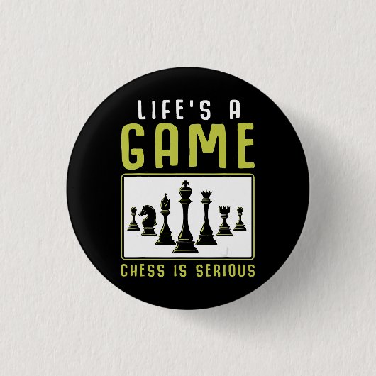 Badge Rond 2,50 Cm Chess Heartbeat Chess Master Chess Club (Devant)