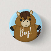 Badge Rond 2,50 Cm Cheval Baby shower Blue Boy (Devant)