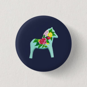 Badge Rond 2,50 Cm Cheval bleu