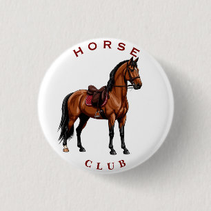 Badge Rond 2,50 Cm Cheval brun élégant