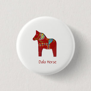 Badge Rond 2,50 Cm Cheval de Dala
