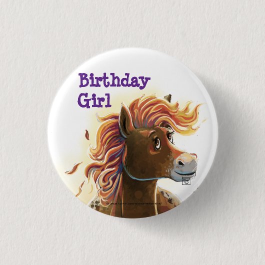 Badge Rond 2,50 Cm Cheval de feu (Devant)