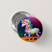 Badge Rond 2,50 Cm Cheval de licorne blanche-37474 (Devant & derrière)