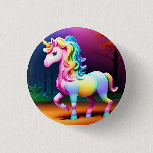 Badge Rond 2,50 Cm Cheval de licorne blanche-37474 (Devant)