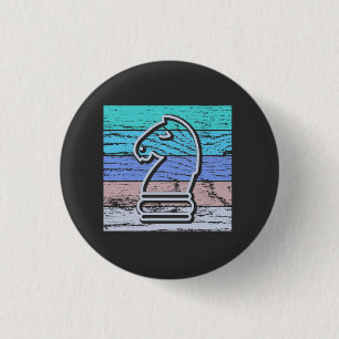 Badge Rond 2,50 Cm Cheval d'échecs Rétro