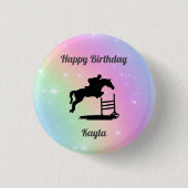 Badge Rond 2,50 Cm Cheval fille (Devant)