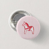 Badge Rond 2,50 Cm Cheval rouge et blanc (Devant & derrière)