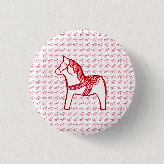 Badge Rond 2,50 Cm Cheval rouge et blanc (Devant)