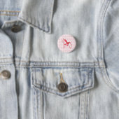 Badge Rond 2,50 Cm Cheval rouge et blanc (En situation)