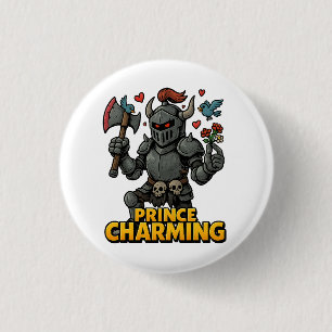 Badge Rond 2,50 Cm Chevalier Caricature Effrayant - "Le Charme Des Pr