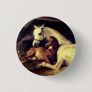 Badge Rond 2,50 Cm Chevaux d'atterrisseur