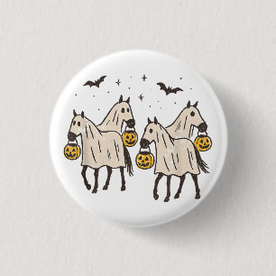Badge Rond 2,50 Cm Chevaux fantômes mignons Halloween Trick or Treat
