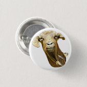 Badge Rond 2,50 Cm chèvre mignonne Visage ferme animal art (Devant & derrière)