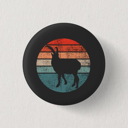 Badge Rond 2,50 Cm Chèvre Retro Vintage (Devant)