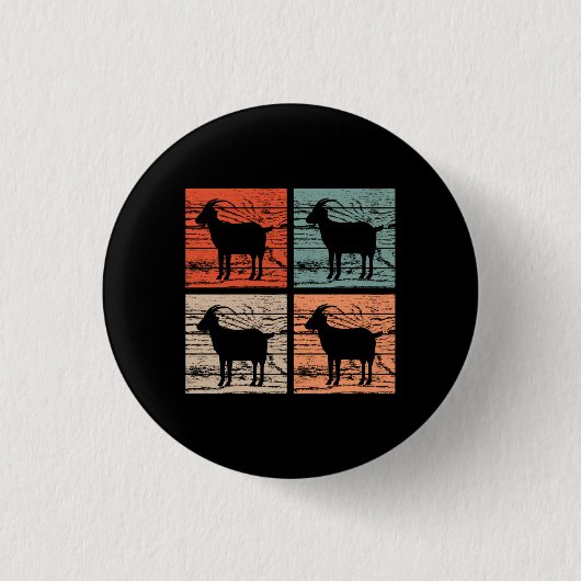 Badge Rond 2,50 Cm Chèvres Rétro (Devant)