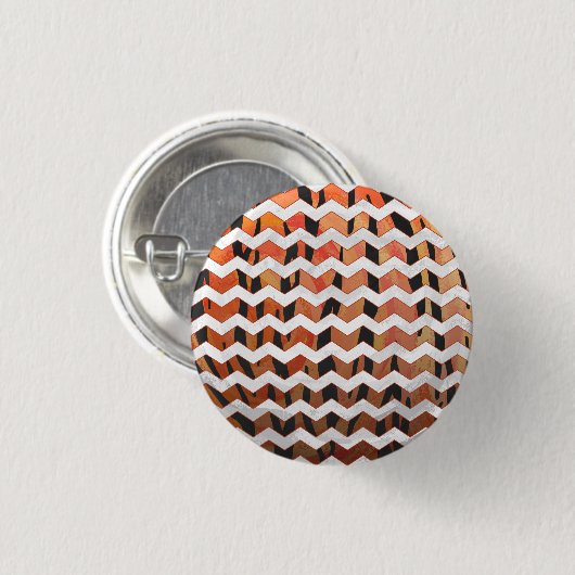 Badge Rond 2,50 Cm Chevron Tiger chaud orange et noir (Devant & derrière)