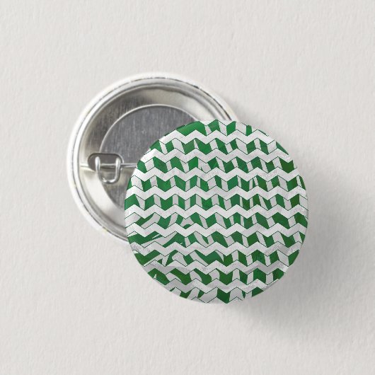 Badge Rond 2,50 Cm Chevron Zebra Green et White Print (Devant & derrière)