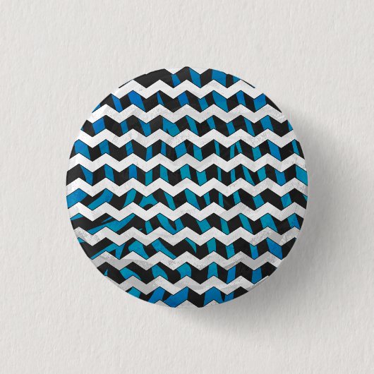 Badge Rond 2,50 Cm Chevron Zèbre Noir et Bleu (Devant)
