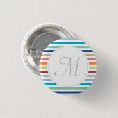 Badge Rond 2,50 Cm Chic Monogram Pastel Arc-en-ciel bandes horizontal (Devant & derrière)