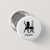 Badge Rond 2,50 Cm Chic rose et noir femme de la mode Silhouette (Devant & derrière)
