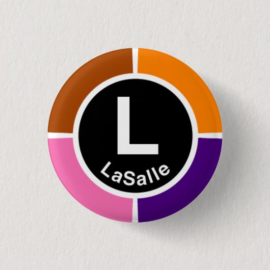 Badge Rond 2,50 Cm Chicago L boucle de LaSalle (Devant)