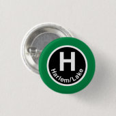 Badge Rond 2,50 Cm Chicago L Harlem L vert (Devant & derrière)