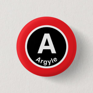 Badge Rond 2,50 Cm Chicago L ligne rouge à motifs de losanges