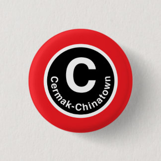 Badge Rond 2,50 Cm Chicago L ligne rouge bouton de Cermak-Chinatown