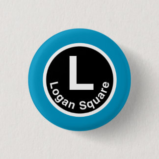 Badge Rond 2,50 Cm Chicago L Logan Blue Line carré
