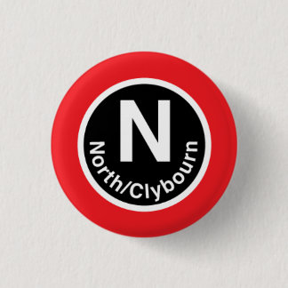 Badge Rond 2,50 Cm Chicago L nord/ligne rouge de Clybourn