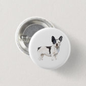 Badge Rond 2,50 Cm Chien blanc et noir mignon (Devant & derrière)