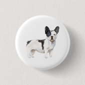 Badge Rond 2,50 Cm Chien blanc et noir mignon (Devant)
