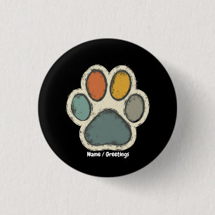 Badge Rond 2,50 Cm Chien Chien Chien Empreinte de patte Conception de