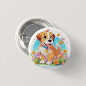 Badge Rond 2,50 Cm Chien chiot mignon (Devant & derrière)