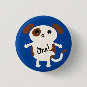 Badge Rond 2,50 Cm Chien chiot mignon Colorful Jour d'anniversaire de