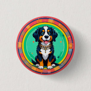 Badge Rond 2,50 Cm Chien de dessin animé joyeux