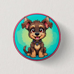 Badge Rond 2,50 Cm Chien de dessin animé joyeux