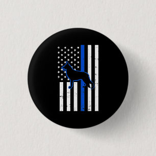 Badge Rond 2,50 Cm Chien de police berger allemand K9 Patriotique