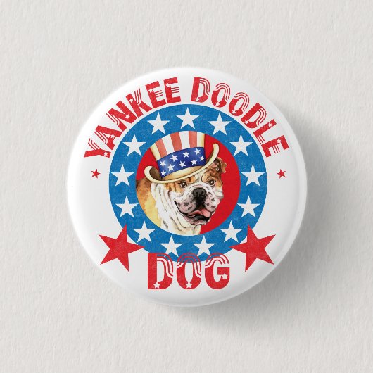 Badge Rond 2,50 Cm Chien de taule patriotique (Devant)