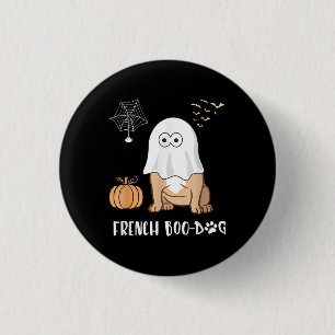 Badge Rond 2,50 Cm Chien de taureau français Halloween mignon Boo-Dog