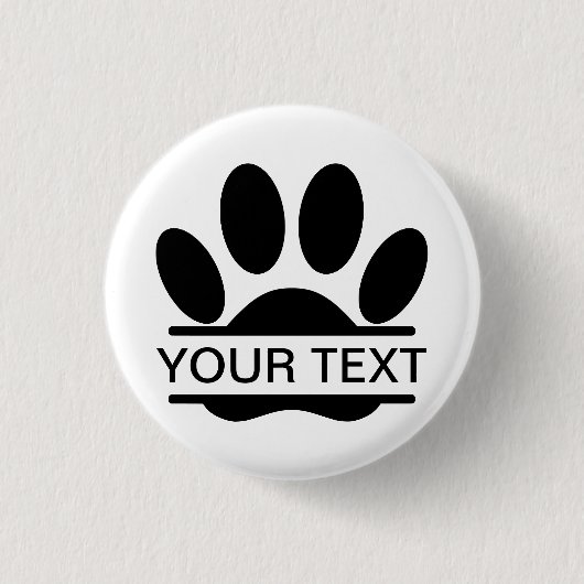 Badge Rond 2,50 Cm Chien Empreinte de patte Fractionner Dessin Texte  (Devant)