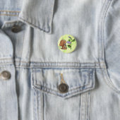 Badge Rond 2,50 Cm Chien et fleur (En situation)
