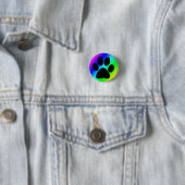 Badge Rond 2,50 Cm Chien rond Paw.png d'arc-en-ciel (En situation)