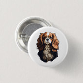 Badge Rond 2,50 Cm Chien spaniel Cavalier King Charles (Devant & derrière)